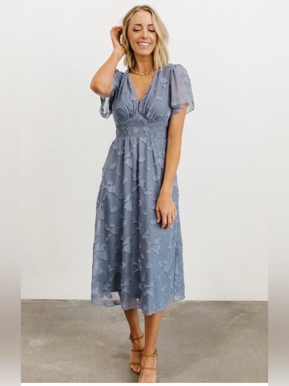 Baltic Born Blue Floral Midi Dress